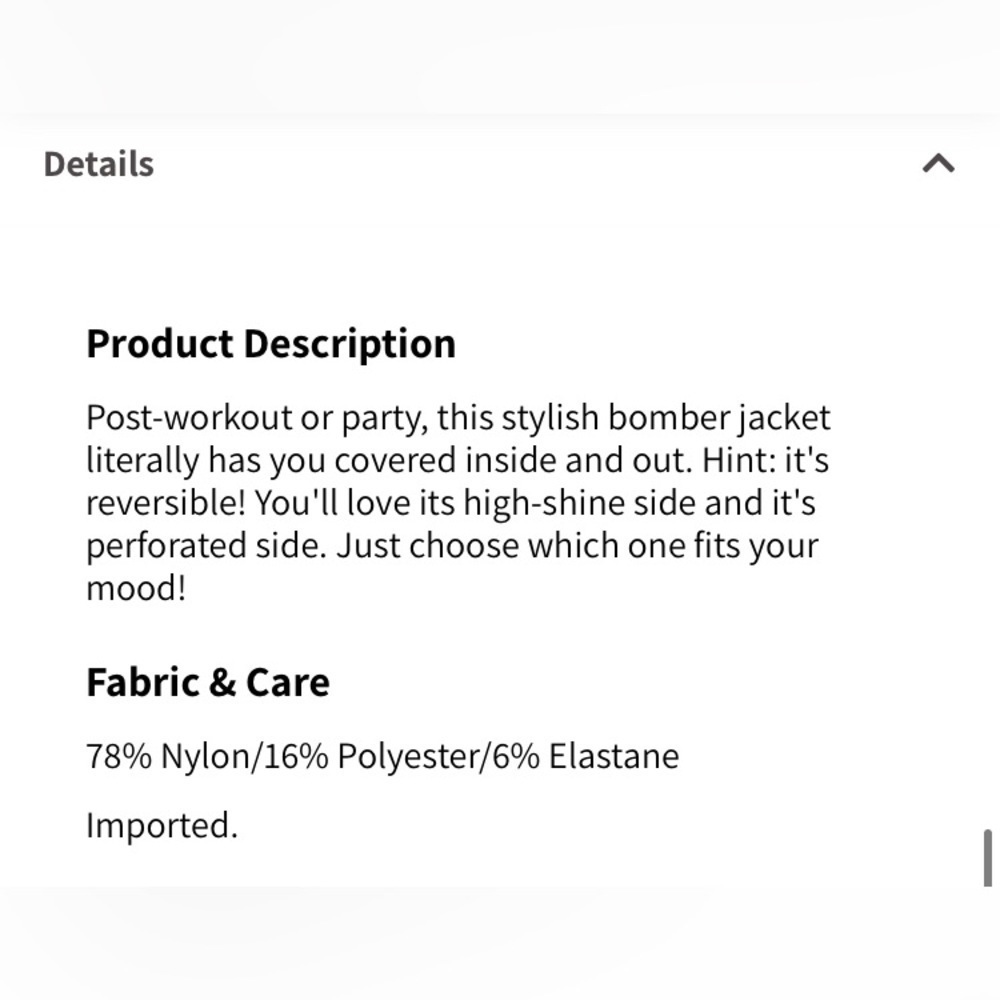 Fabletics Eva Rose Reversible Bomber Jacket XXL N… - image 7